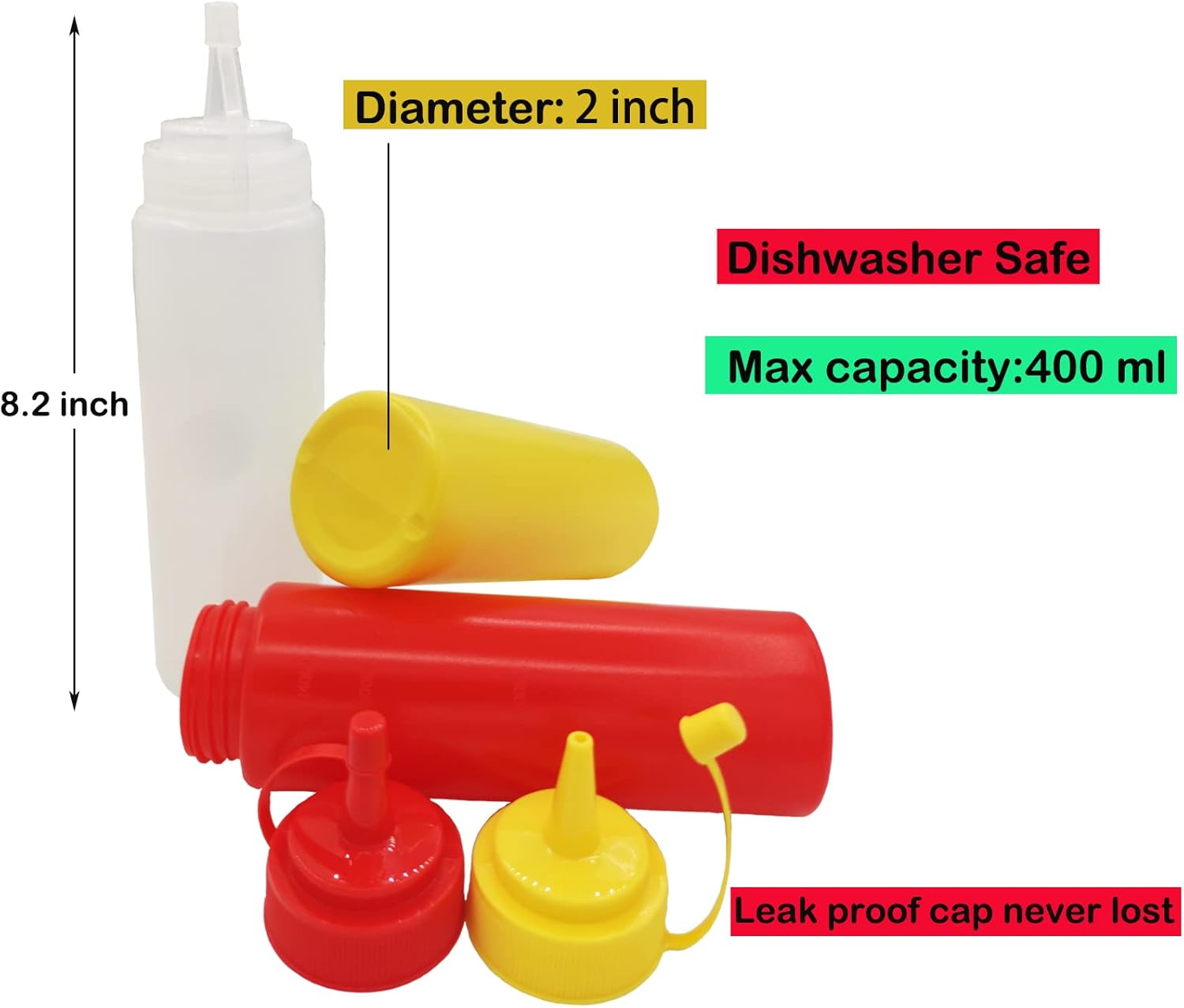 CONDRA FIELD Condiment Squeeze Bottles 3Pcs 135oz