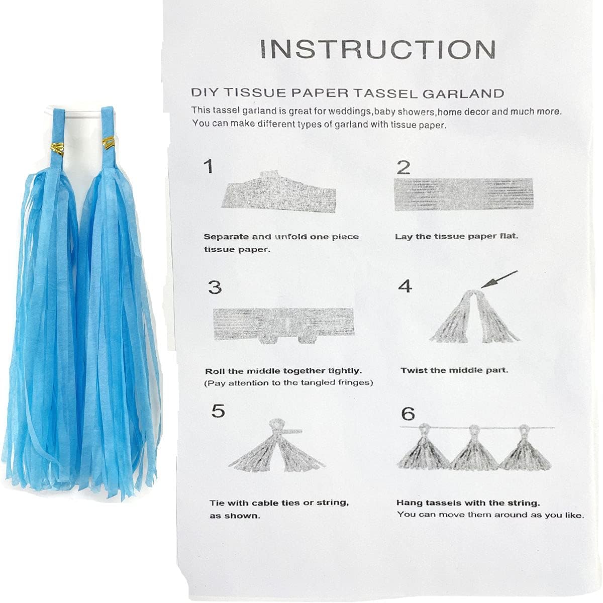 Tissue Paper Tassels Garland for Decorations Party Wedding Birthday