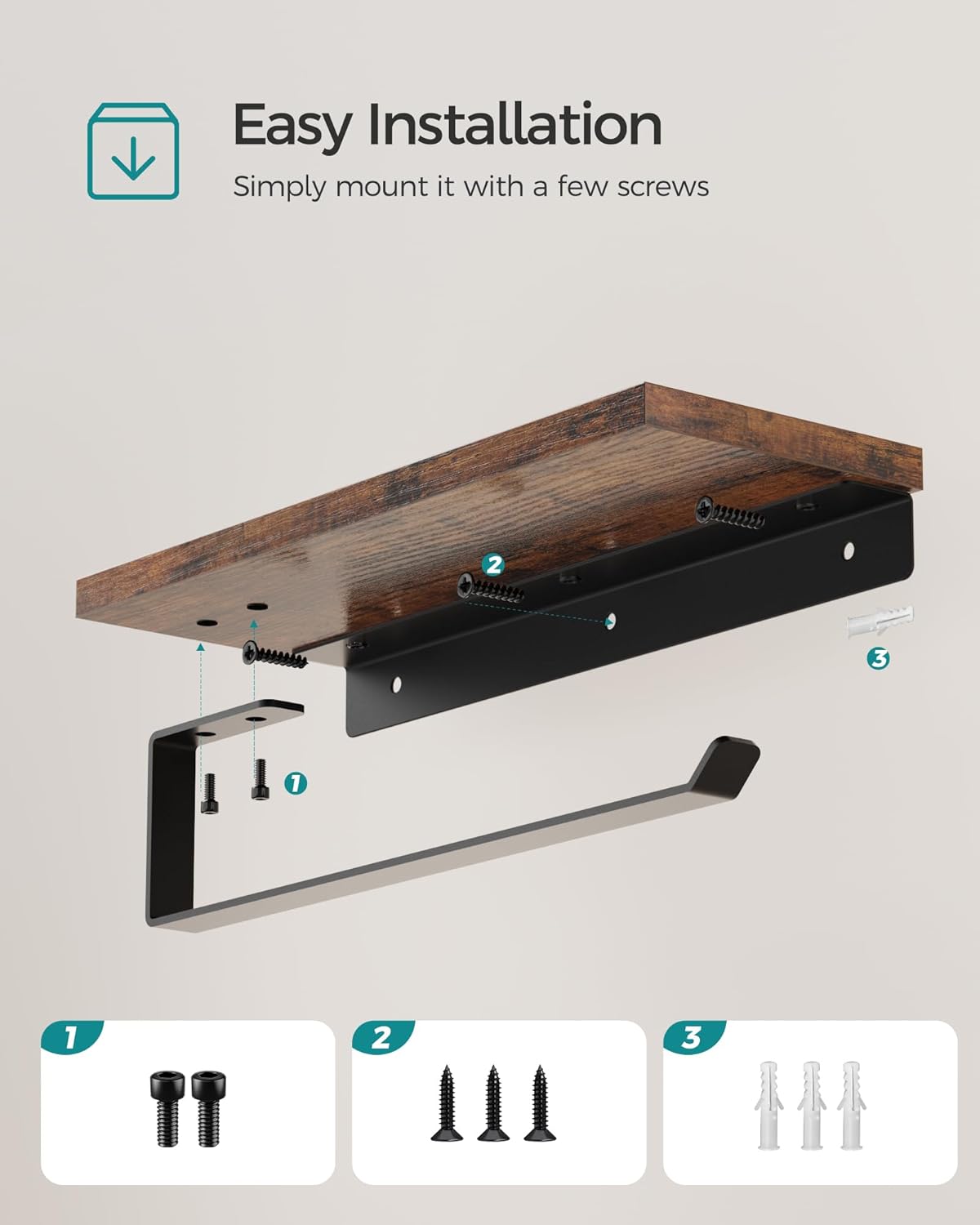 Banawey Wall Mount Paper Towel Holder with Shelf