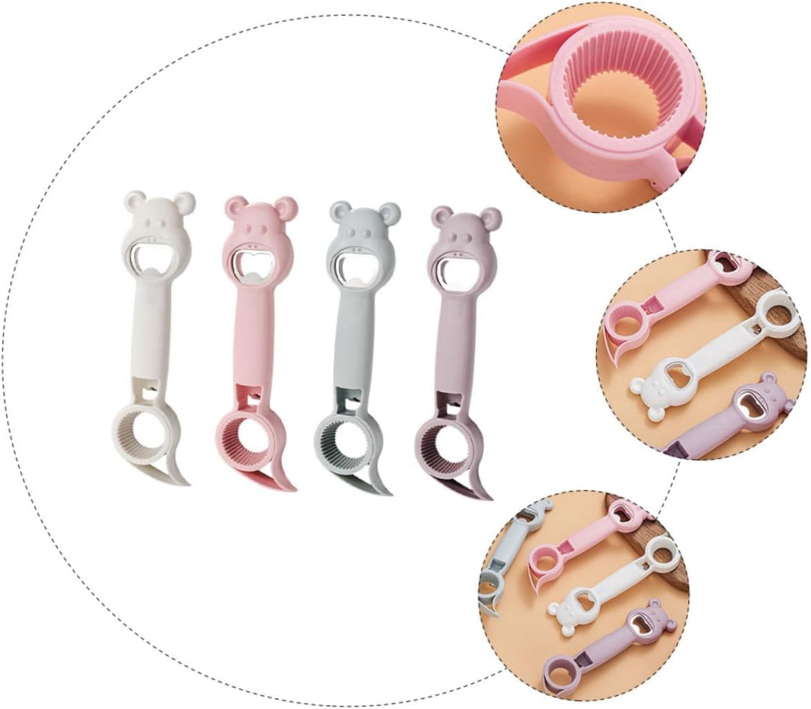KICHOUSE 4 Pack Multi Function Jar Opener Set