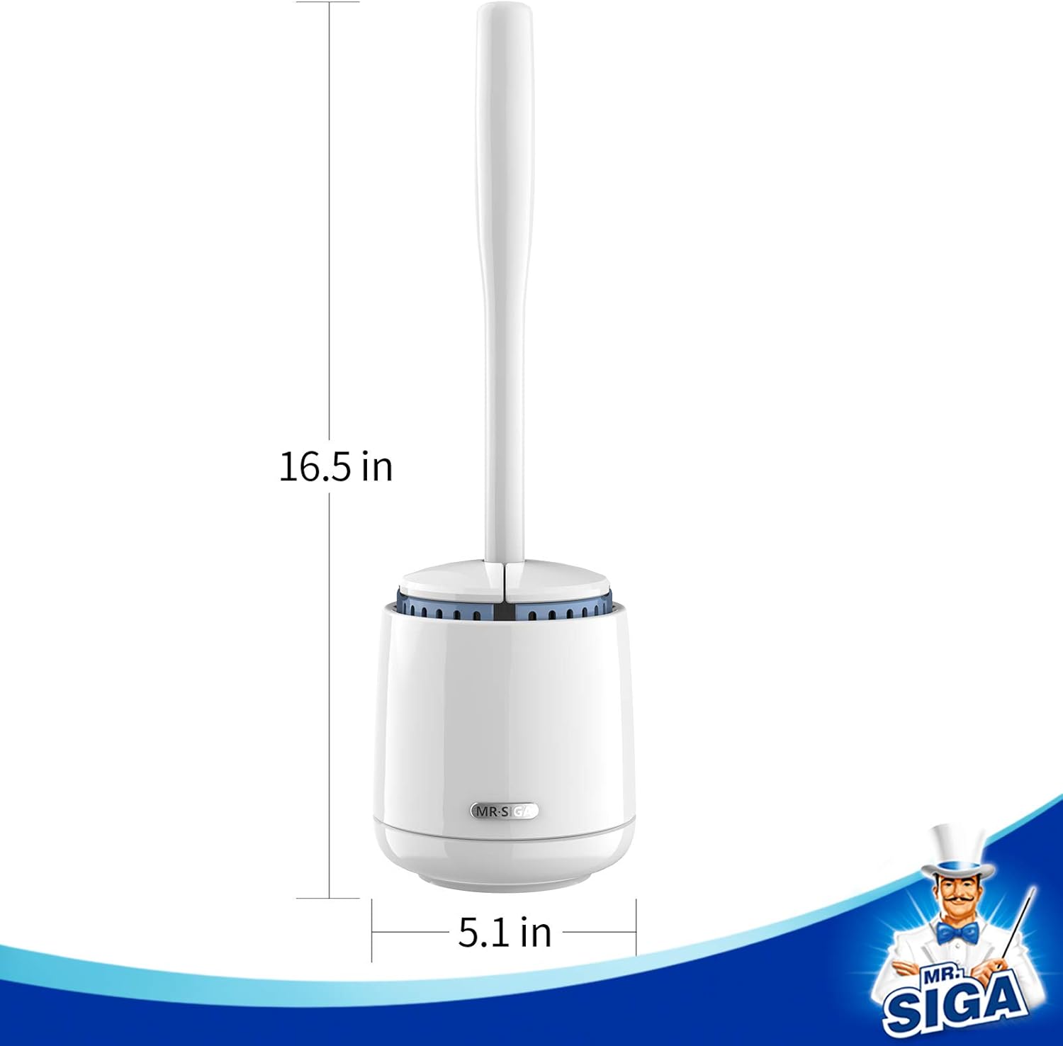 MRSIGA Toilet Bowl Brush with Holder White 1 Pack