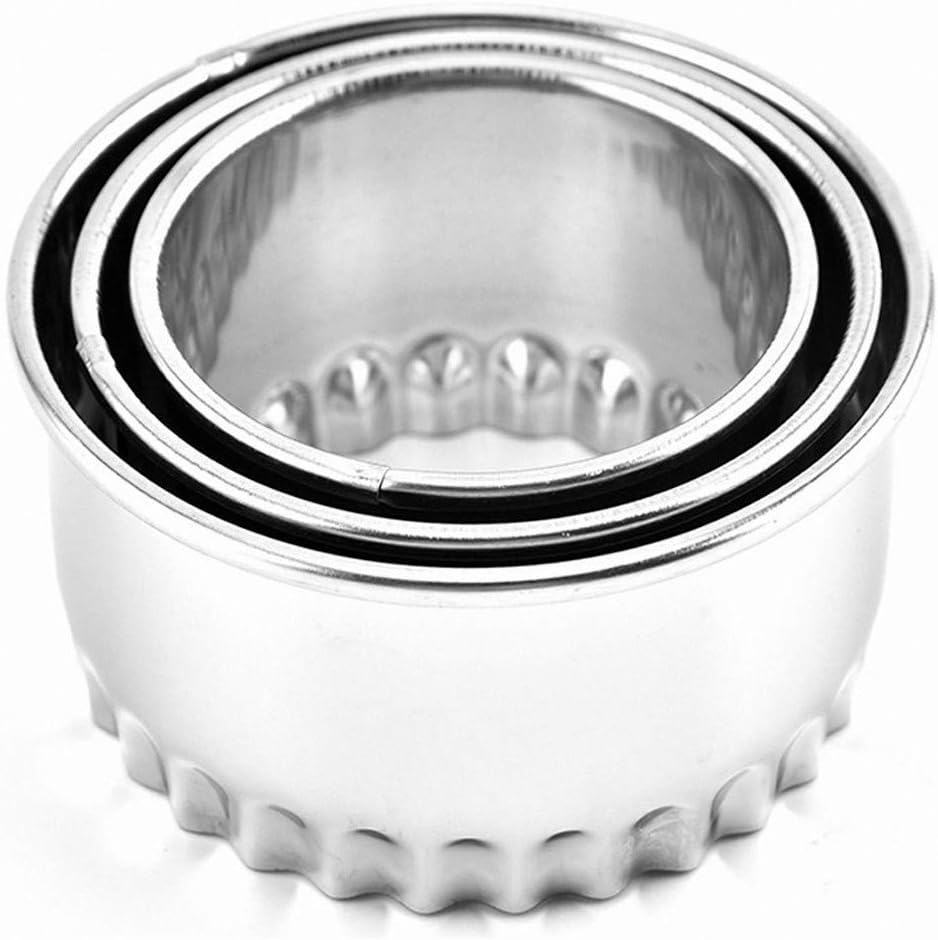 Stainless Steel Cookie Cutters 3Pcs Flower Edge Set