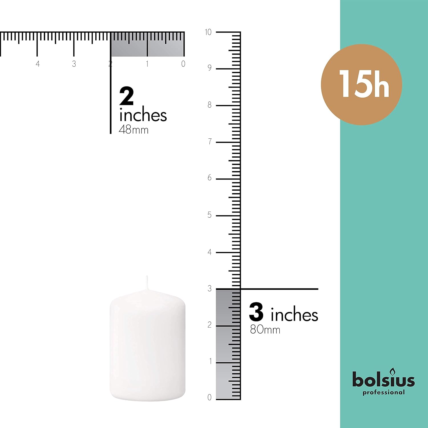 Bolsius White Pillar Candles 20 Pack Unscented