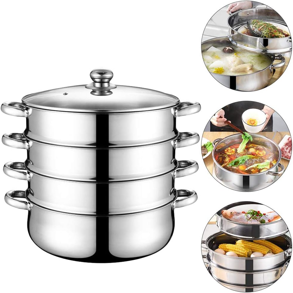 BESTonZON 4 Tier Stainless Steel Steamer Pot