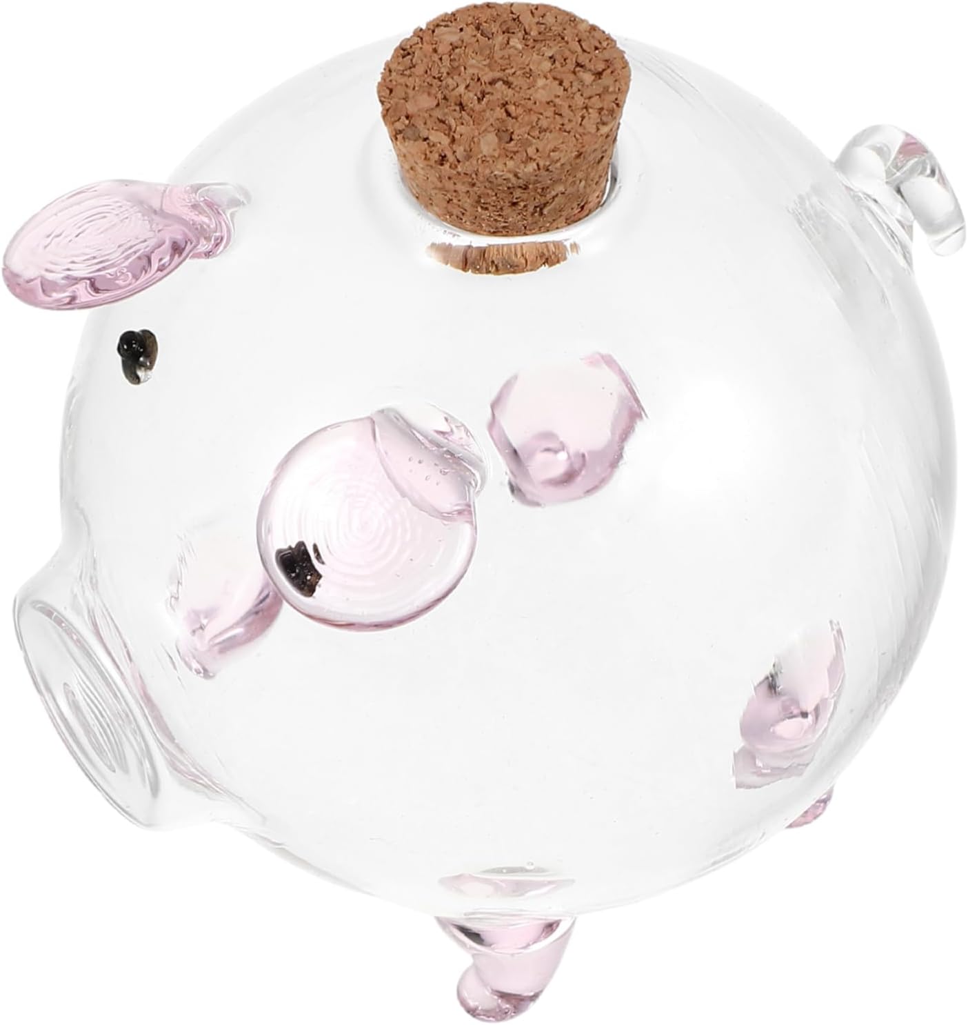 Unomor Clear Pig Shaped Glass Jar with Cork Lids