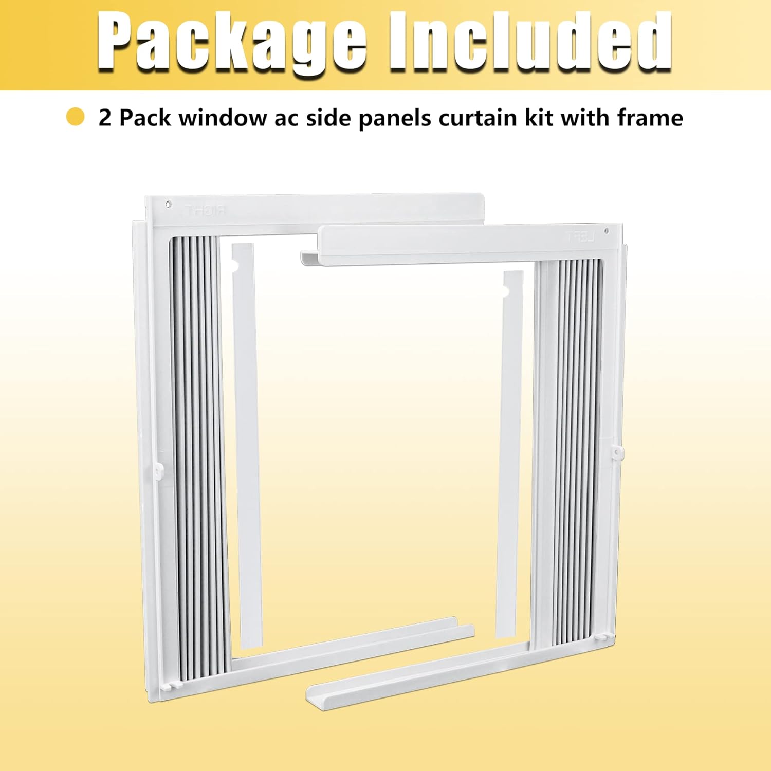 Powrocket Window AC Side Panel with Frame Set White
