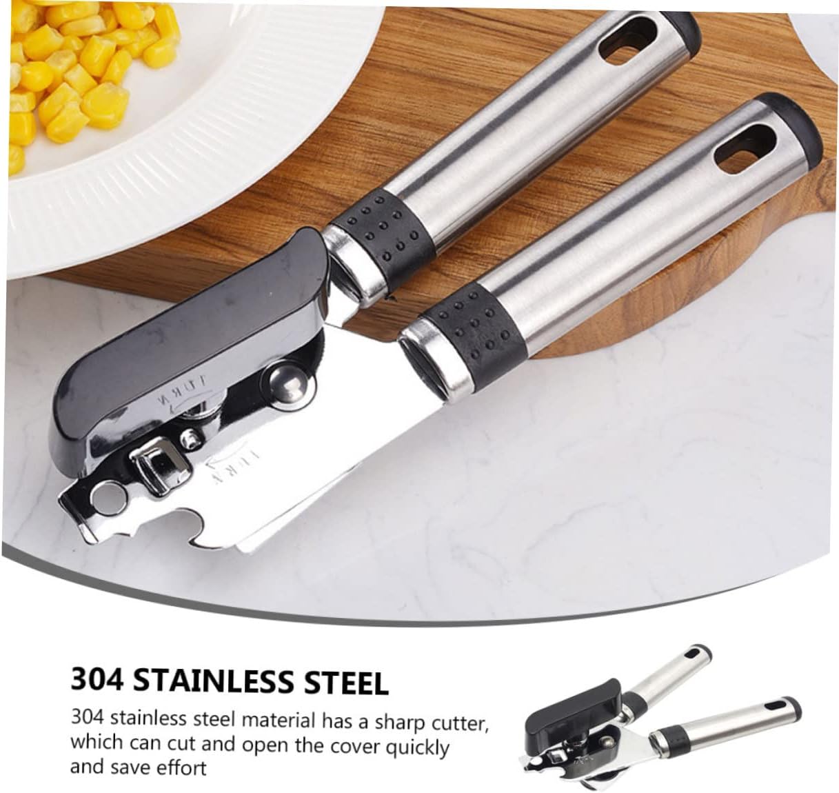 1Pc Stainless Steel Can Opener and Multi Function Bottle Opener with Lever