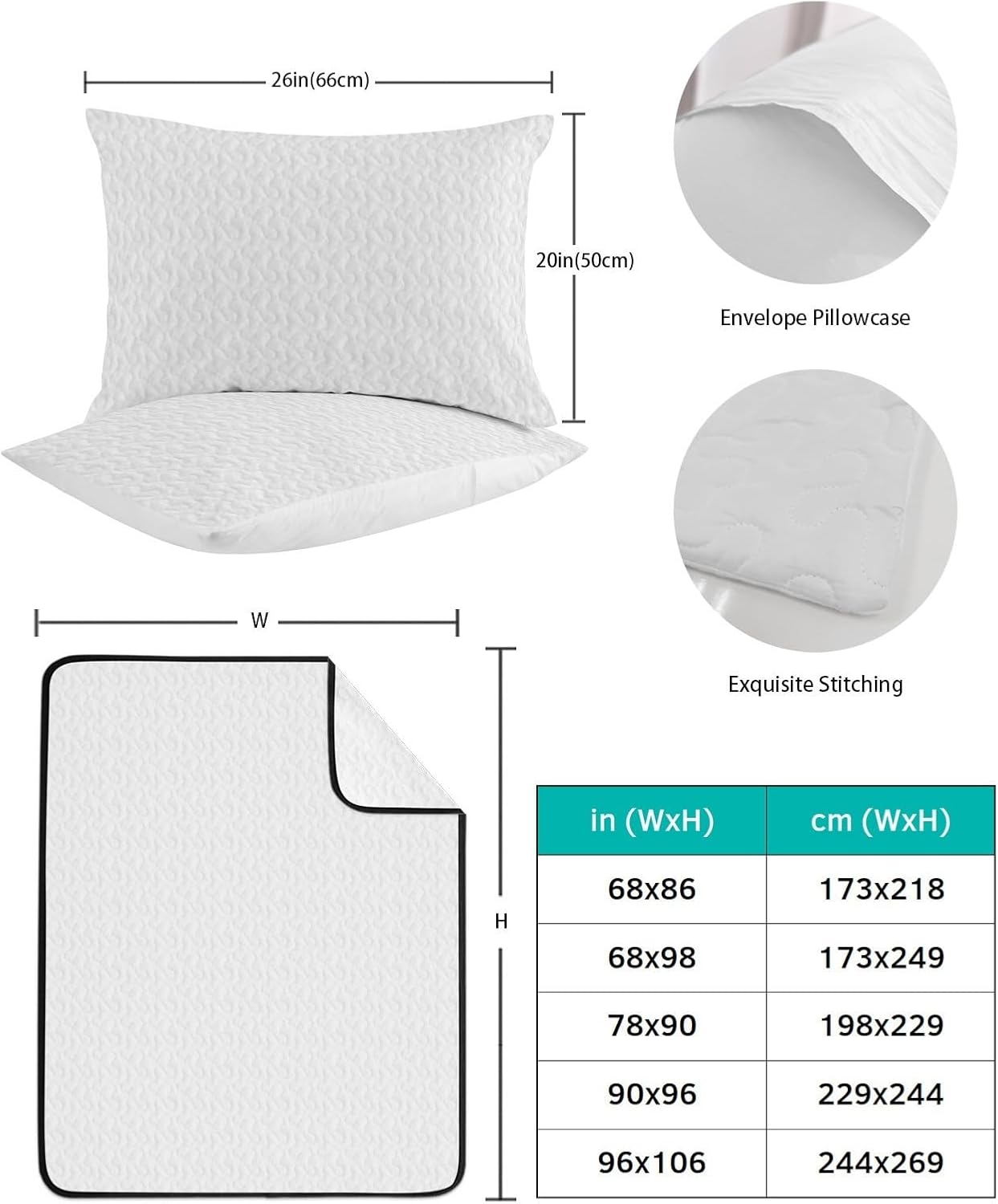 TocaHome Summer Quilts Twin XL Size with 2 Pillowcases