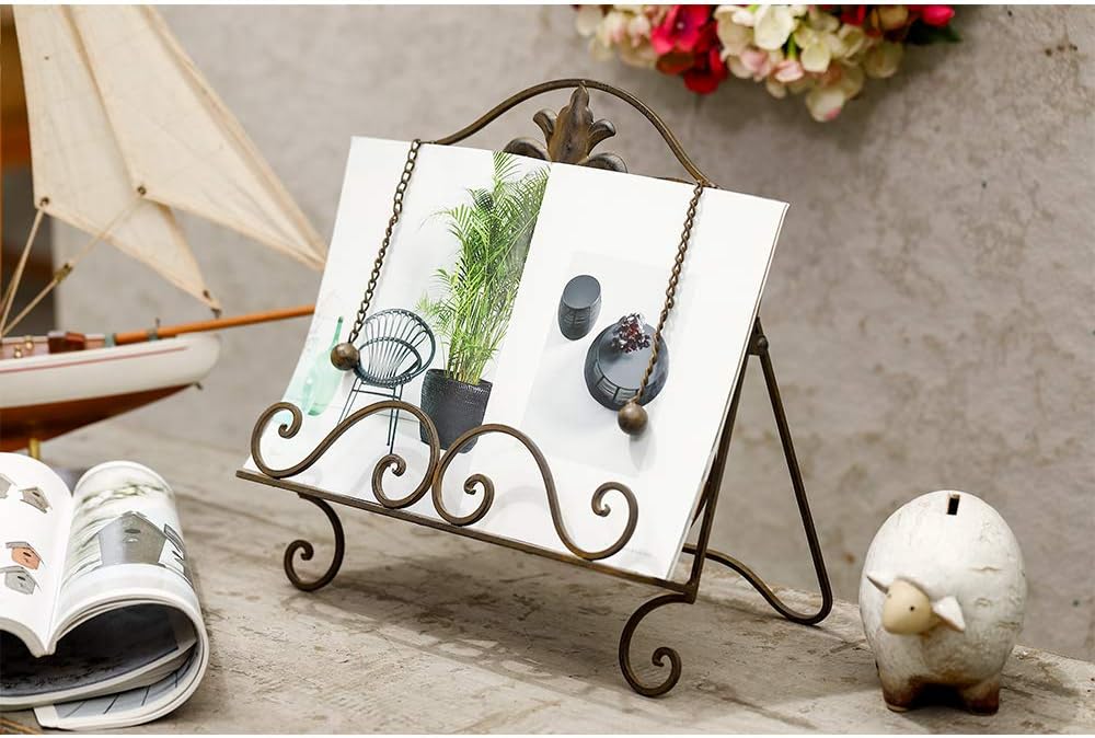 Jemeni Fleur De Lis Cookbook Stand with Antique Brown Finish