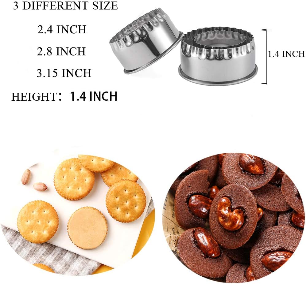 Stainless Steel Cookie Cutters 3Pcs Flower Edge Set