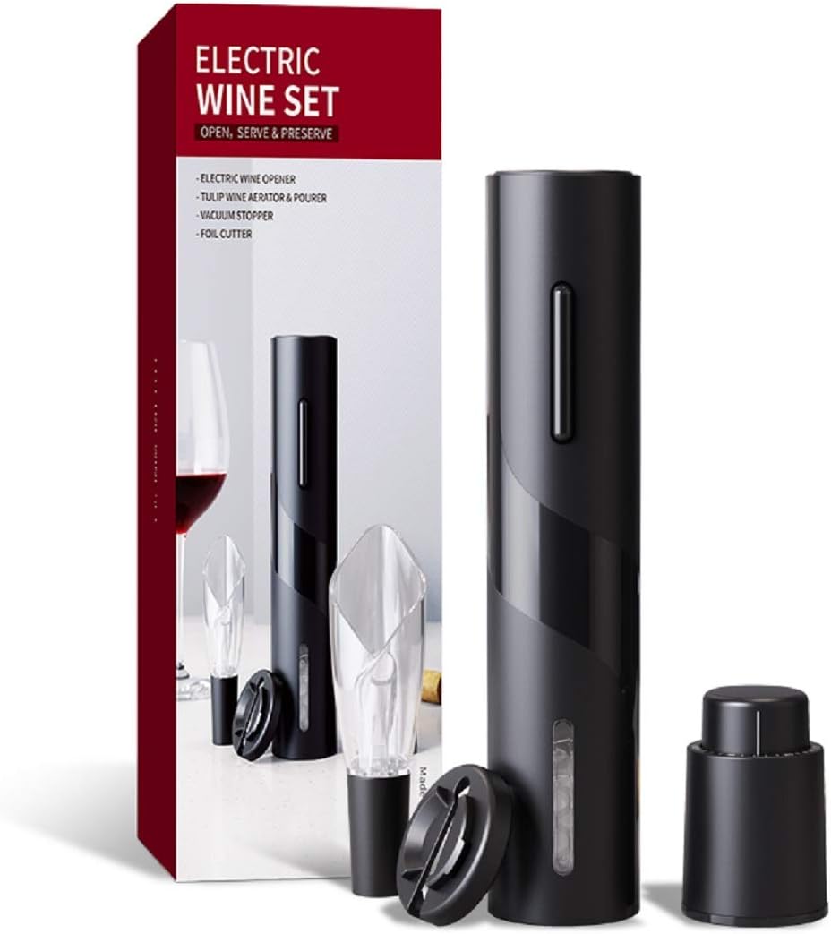 ueecool Electric Wine Opener Set with LED Light and Foil Cutter