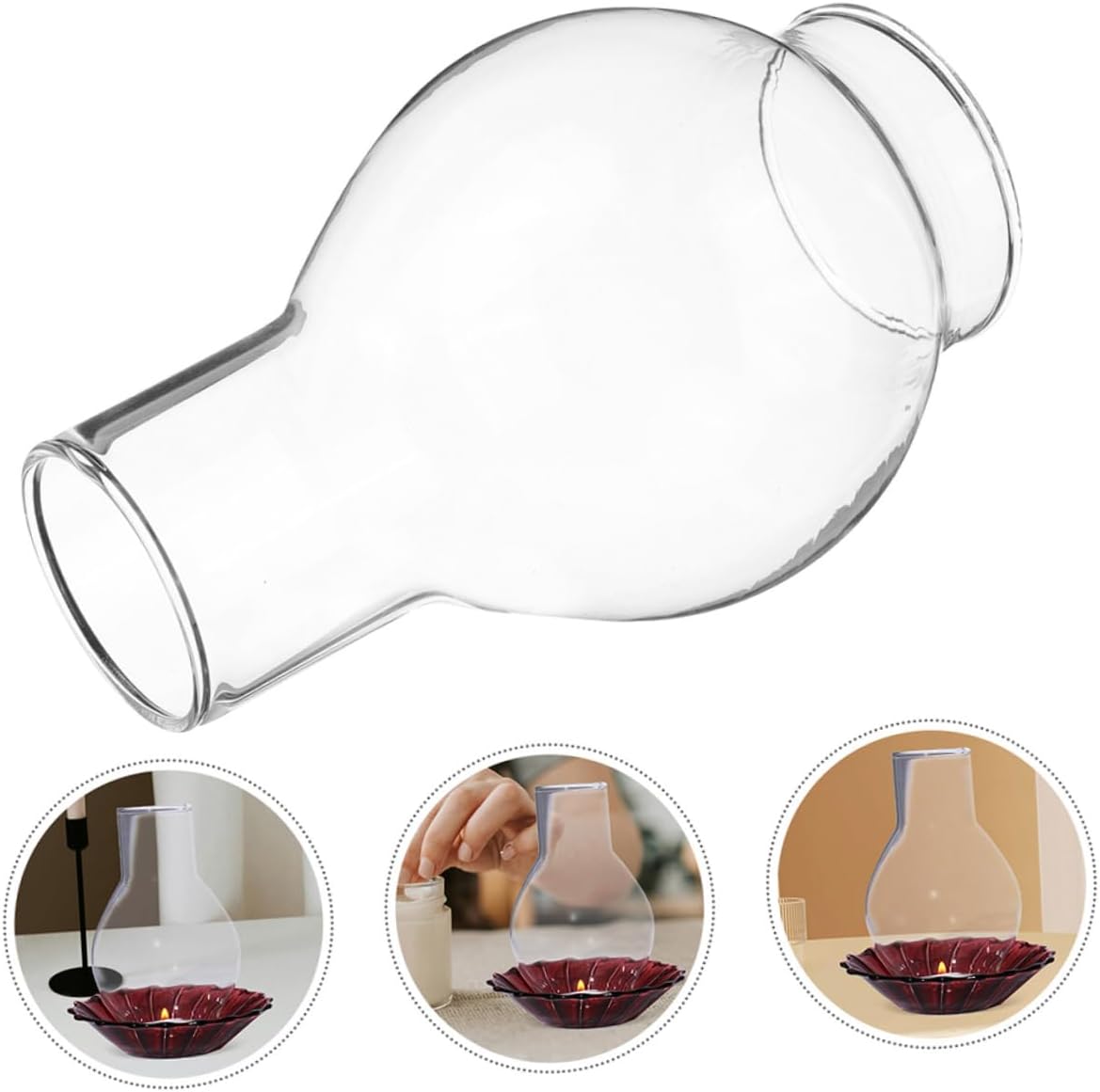 2pcs Glass Candle Sleeve Windproof Chimney Shade for Jar Candles