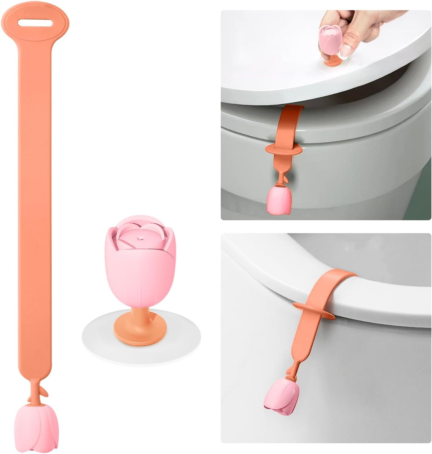 2 Pcs Silicone Toilet Lid Lifter Set Hygienic and Portable