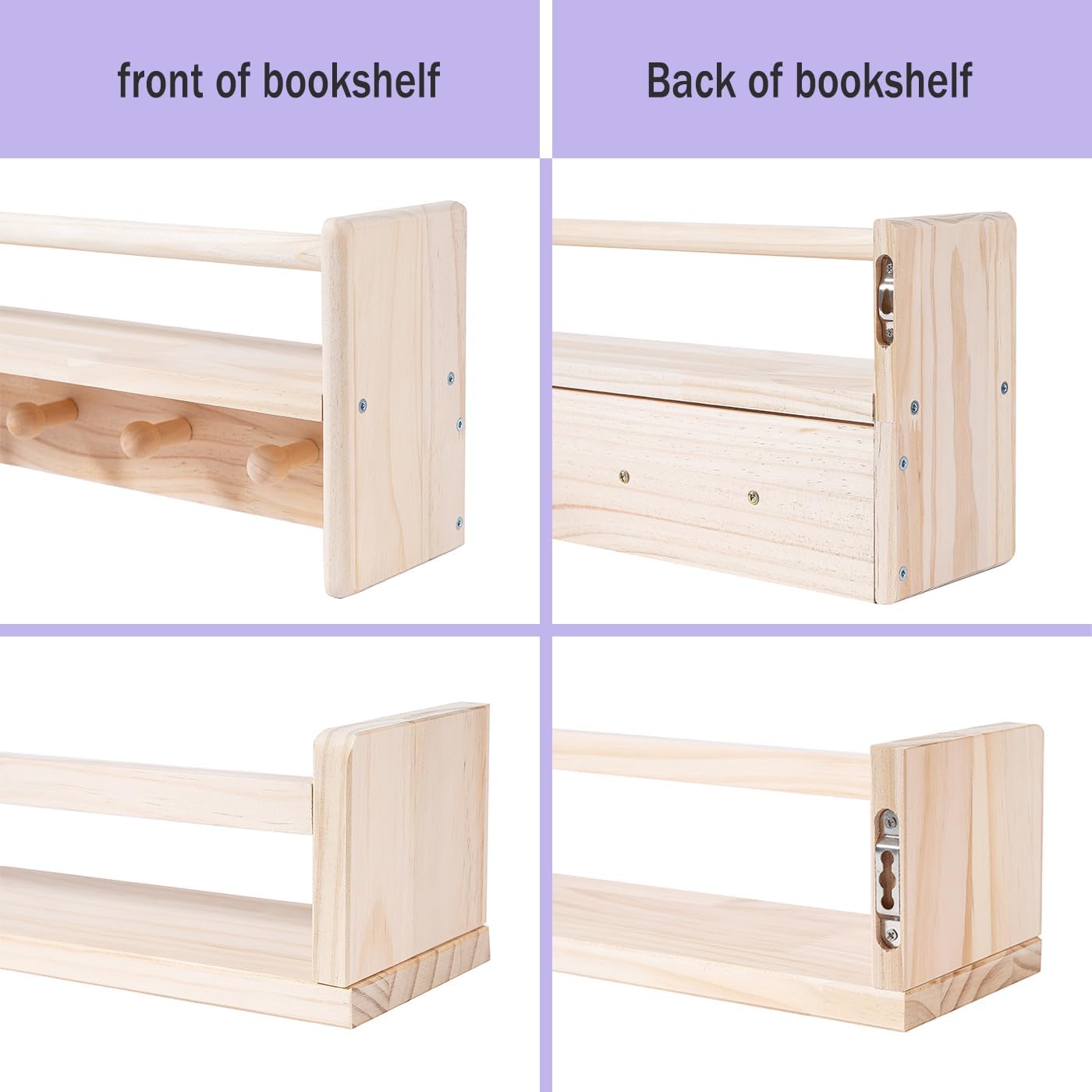 AZSKY Floating Wall Bookshelf Set of 3