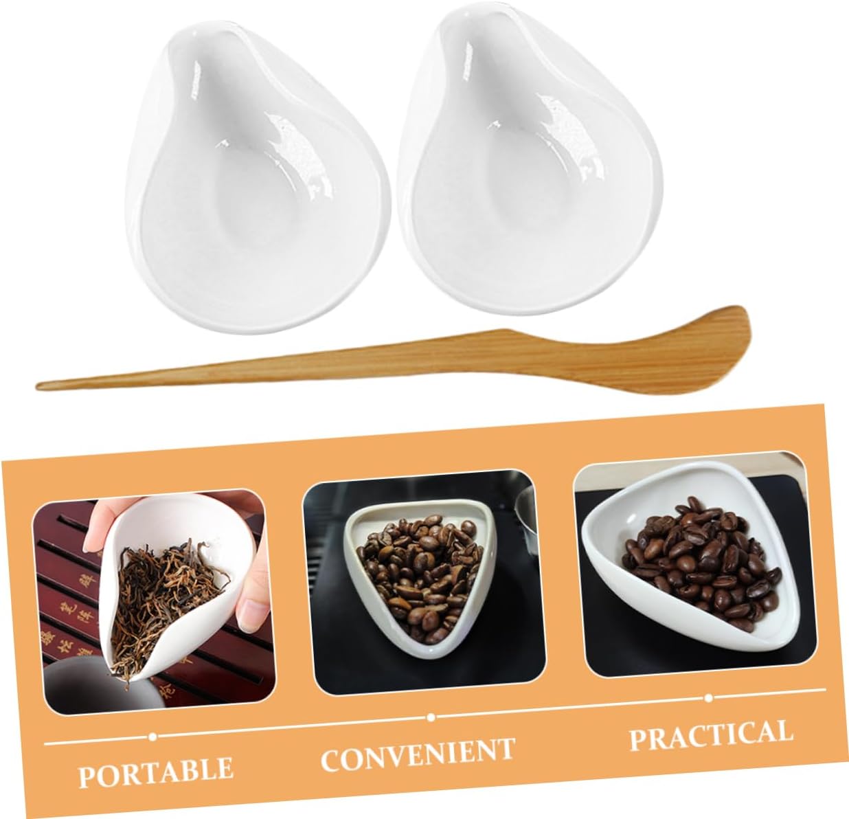 Hohopeti Set Tea Scoop Porcelain Tea Vessel for Loose Leaf