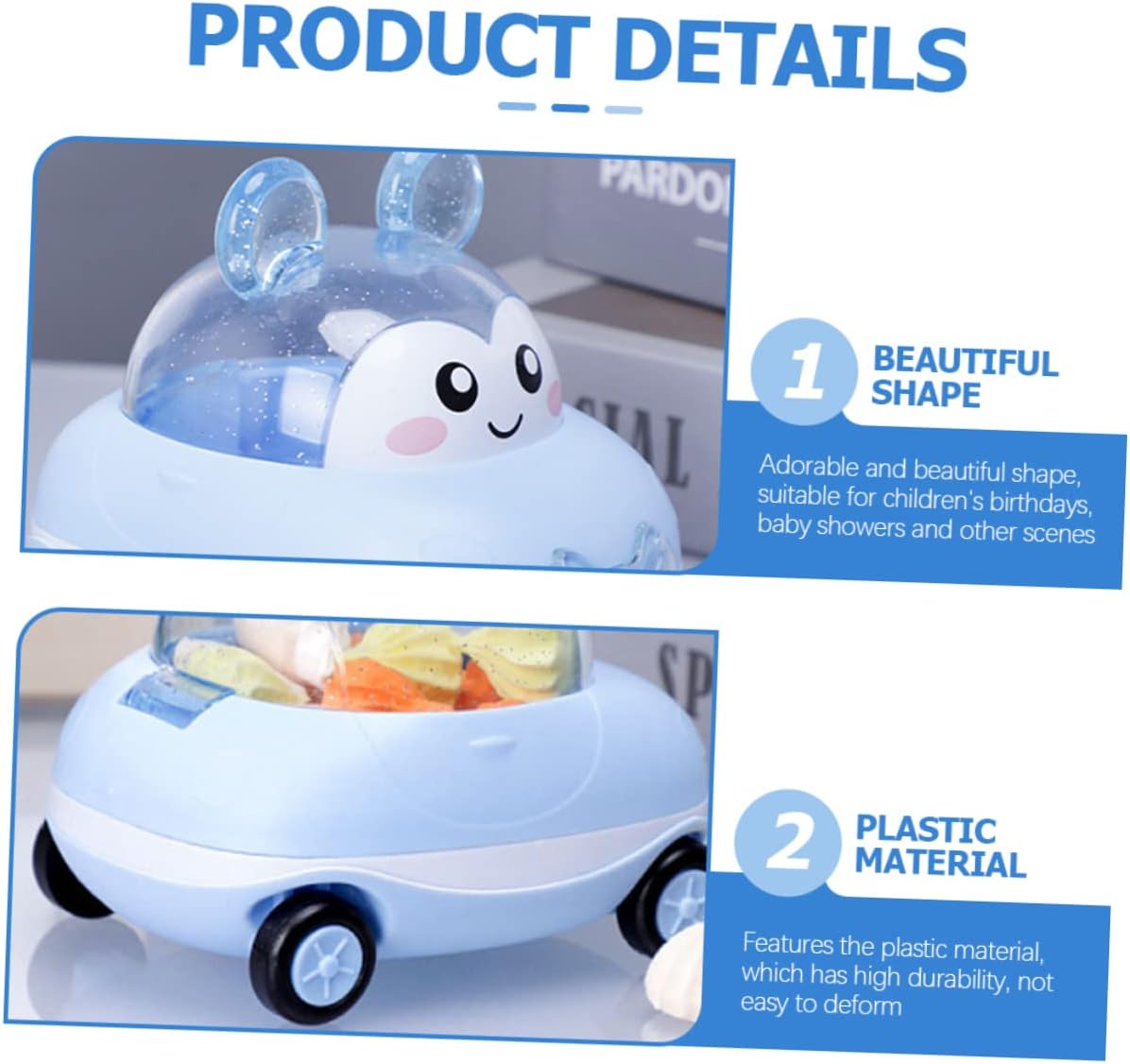 Adorable Cartoon Car Candy Container for Birthday Parties Showers and Celebrations