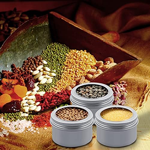 15 Piece 4oz Metal Round Tins with Clear Lids