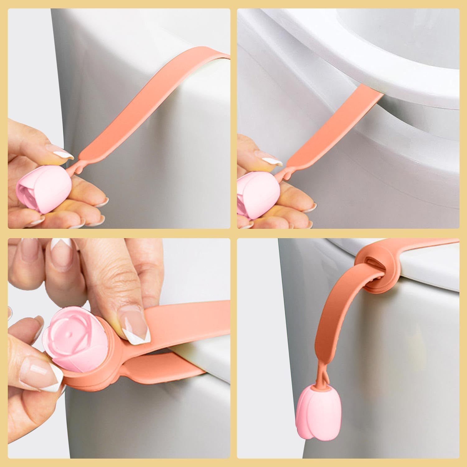 2 Pcs Silicone Toilet Lid Lifter Set Hygienic and Portable