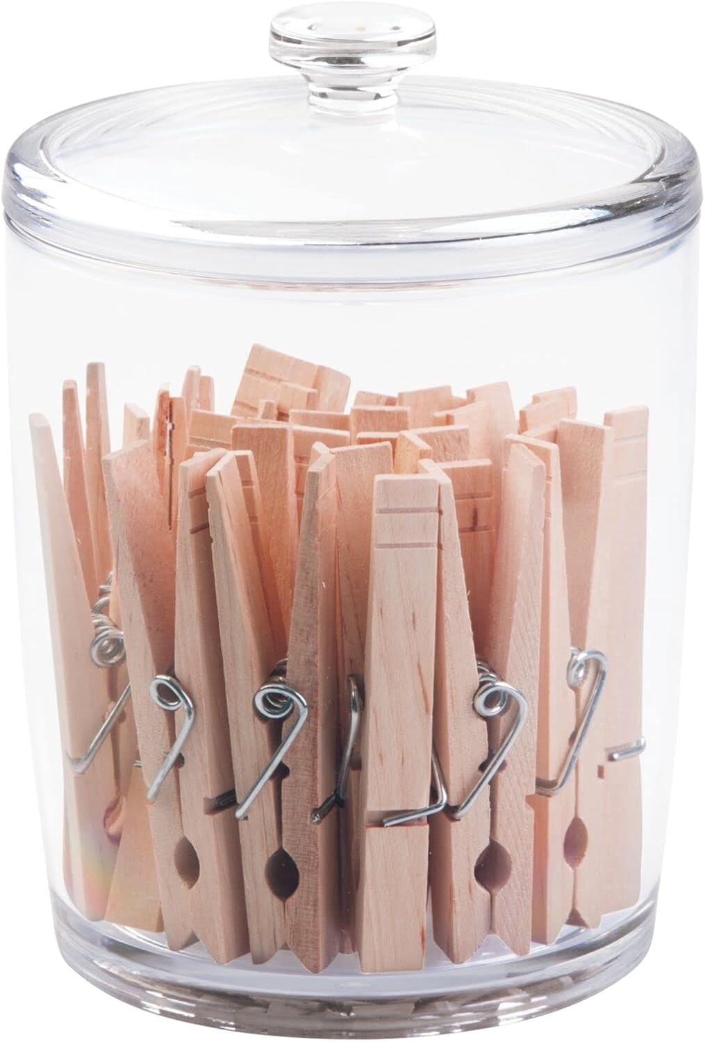 mDesign Clear Plastic Laundry Jar Holder Set 3 Pack