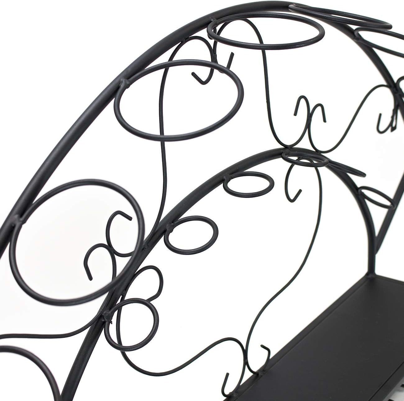 Sorbus Wall Mounted Wine Rack - Holds 7 Bottles and 5 Glasses - Black