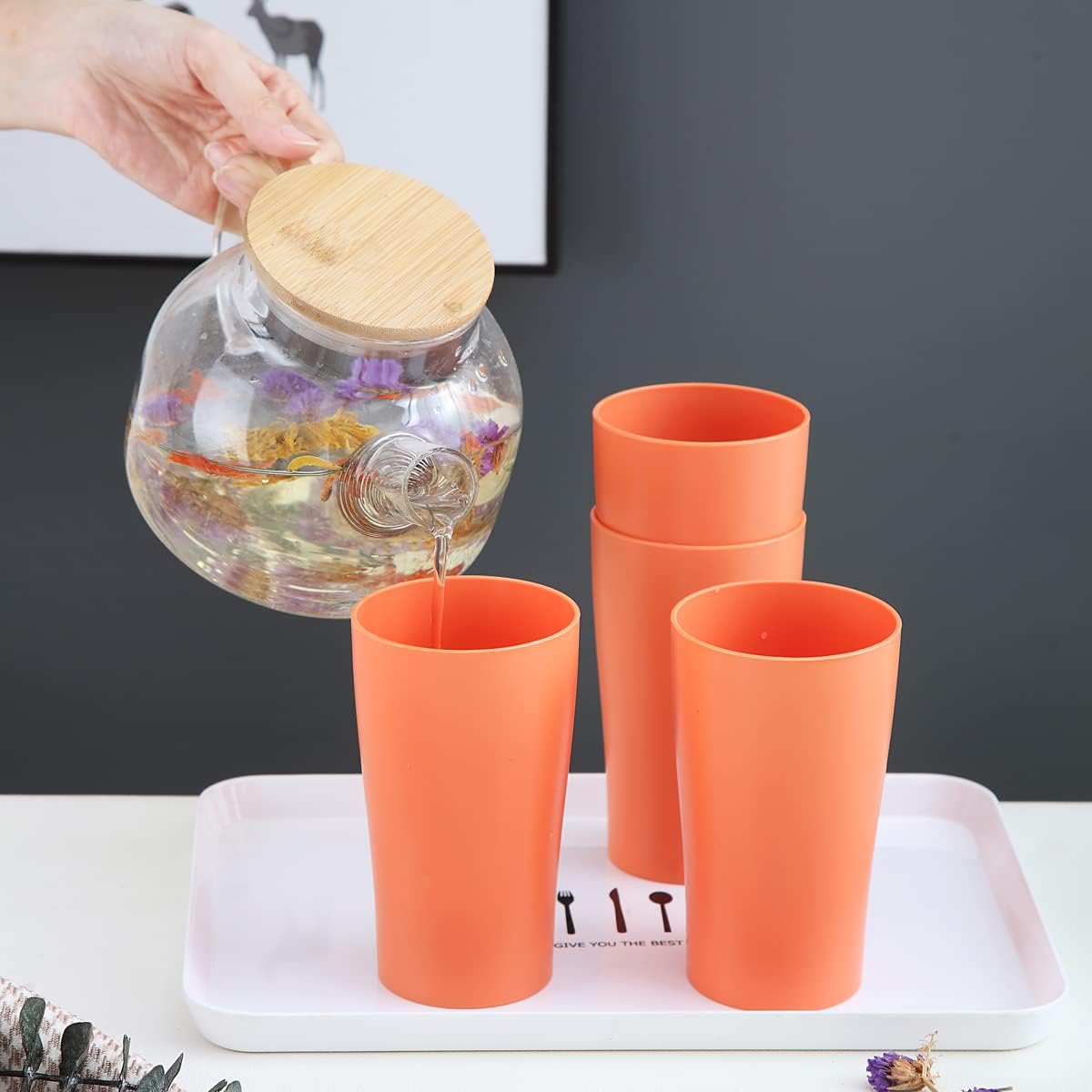 Kyraton 8-Piece Reusable PP Drinking Cup Set