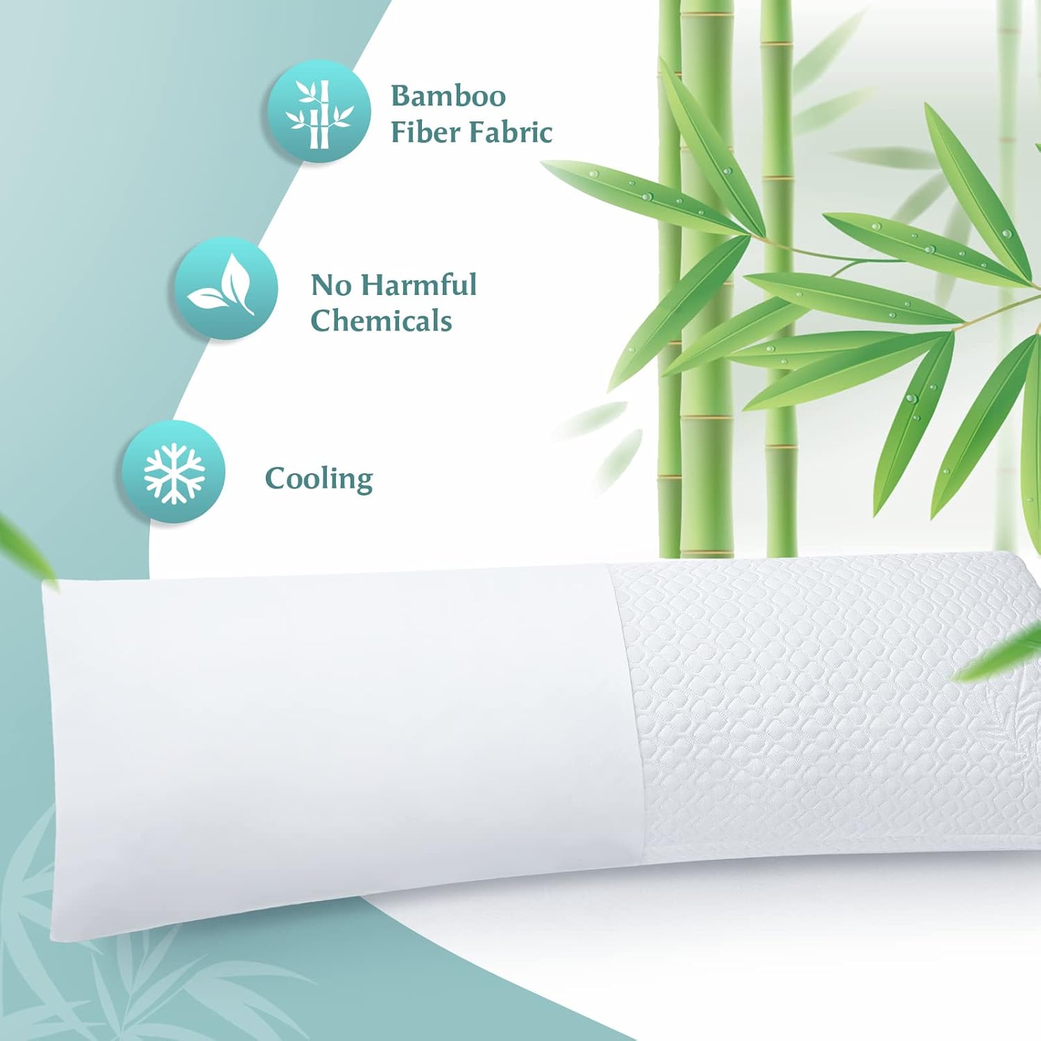 Rainmr Shredded Memory Foam Body Pillow for Side Sleepers
