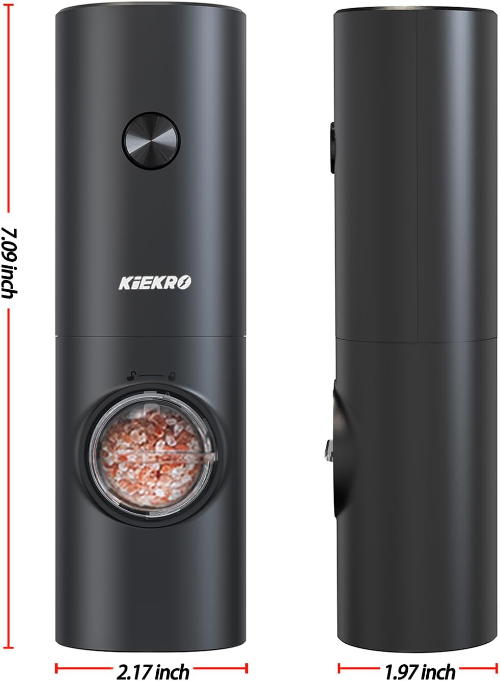 KIEKRO Electric Salt and Pepper Grinder Set