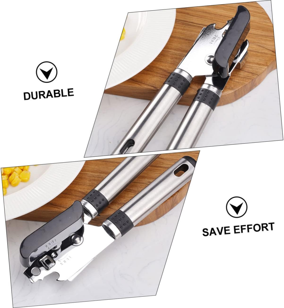 1Pc Stainless Steel Can Opener and Multi Function Bottle Opener with Lever