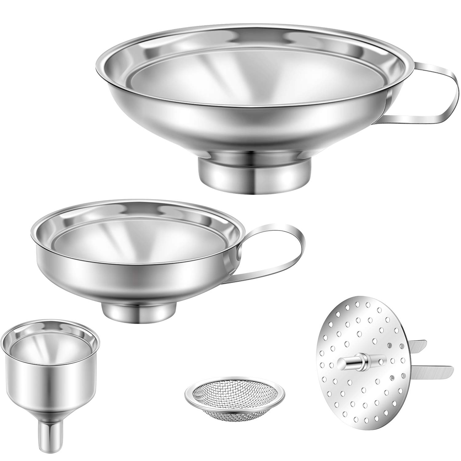 Shappy 5 Piece Stainless Steel Funnel Set