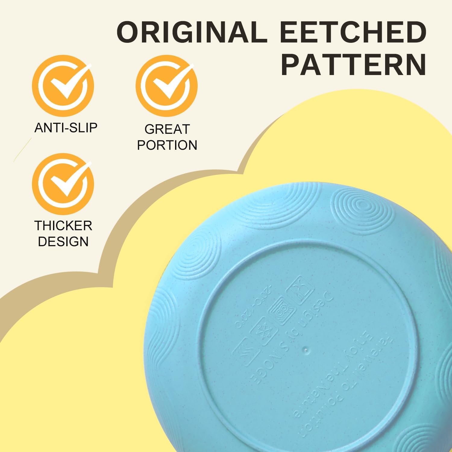 SINOGE 10 Inch Wheat Straw Dinner Plates Set of 8
