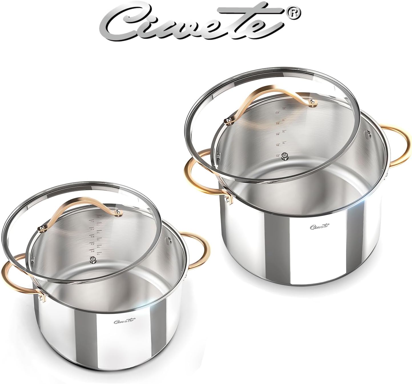 Ciwete Stock Pot 8 Quart 12 Quart