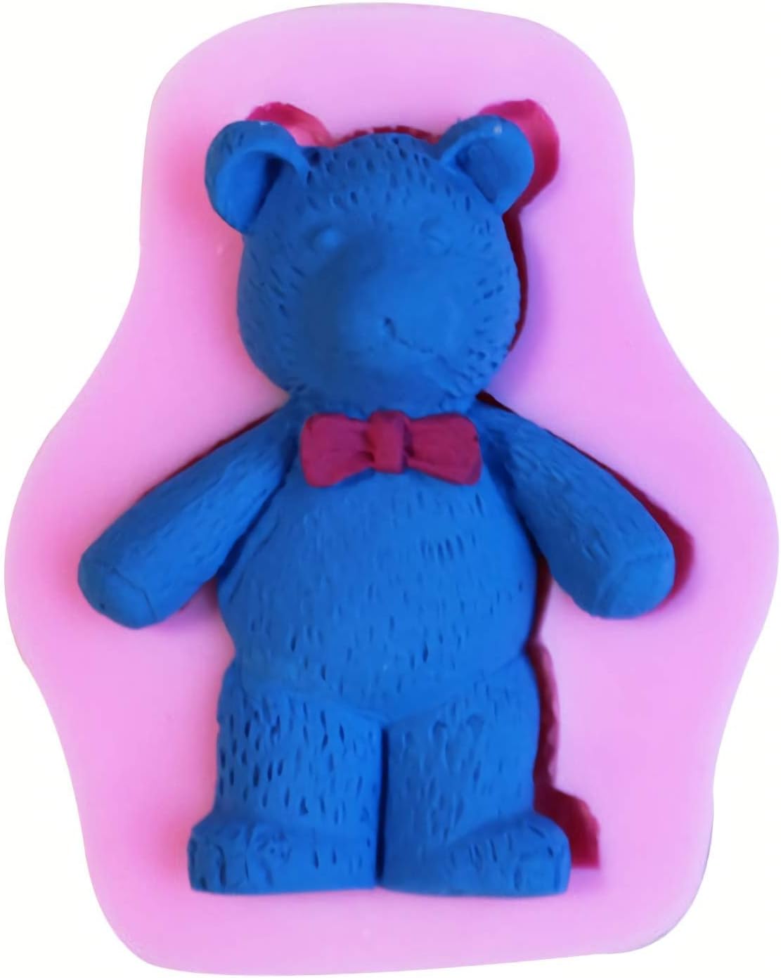 HENGKE 2 Pcs 3D Cute Bear Silicone Fondant Mold