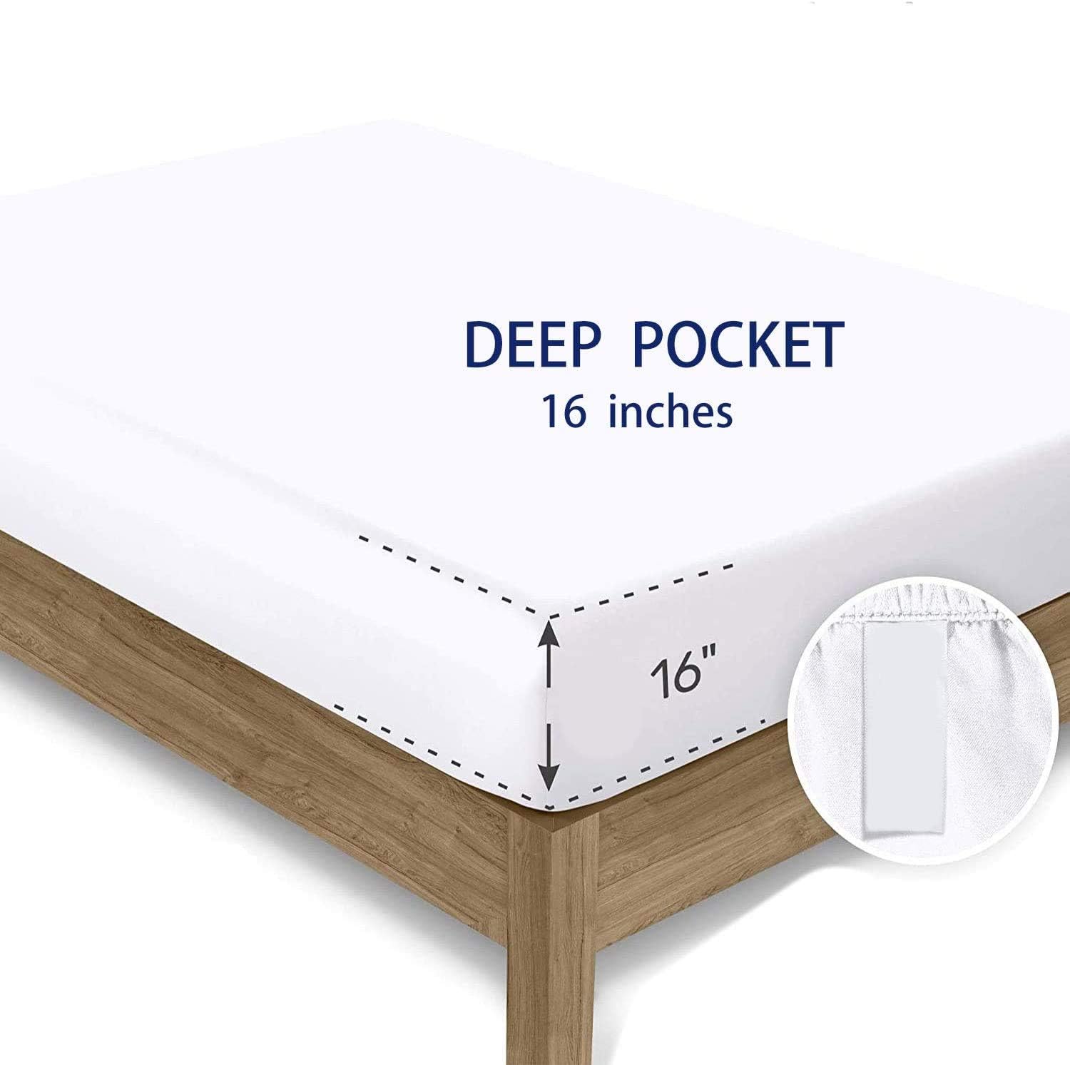 Feelyou Kids Toddler Blue Lightning Bed Sheet Set with Deep Pocket