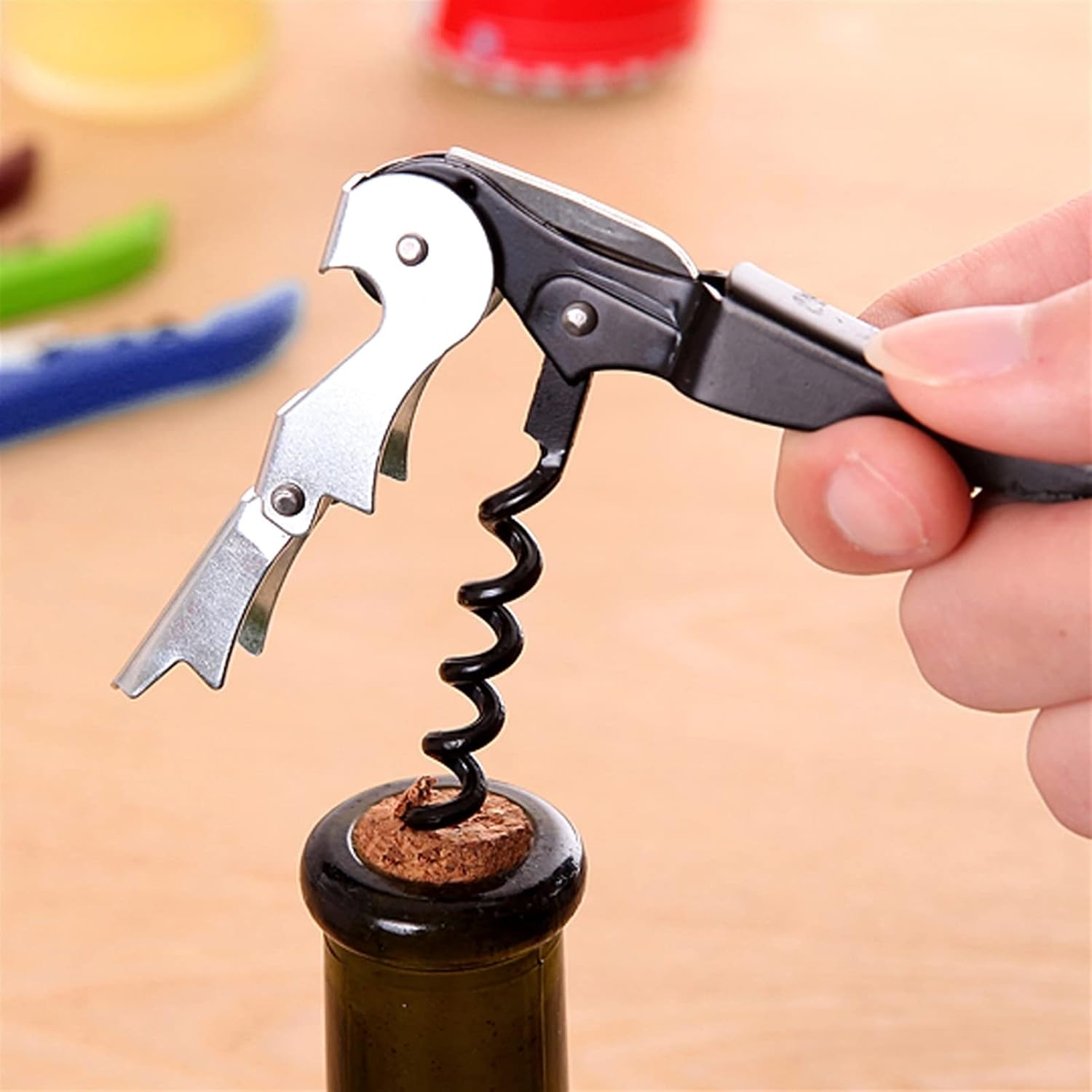 Handheld Wine Cap Opener with Serrated Foil Cutter