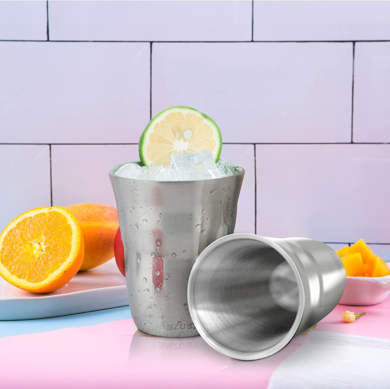 ANZUSY 2 Pack 88 Oz Stainless Steel Cups