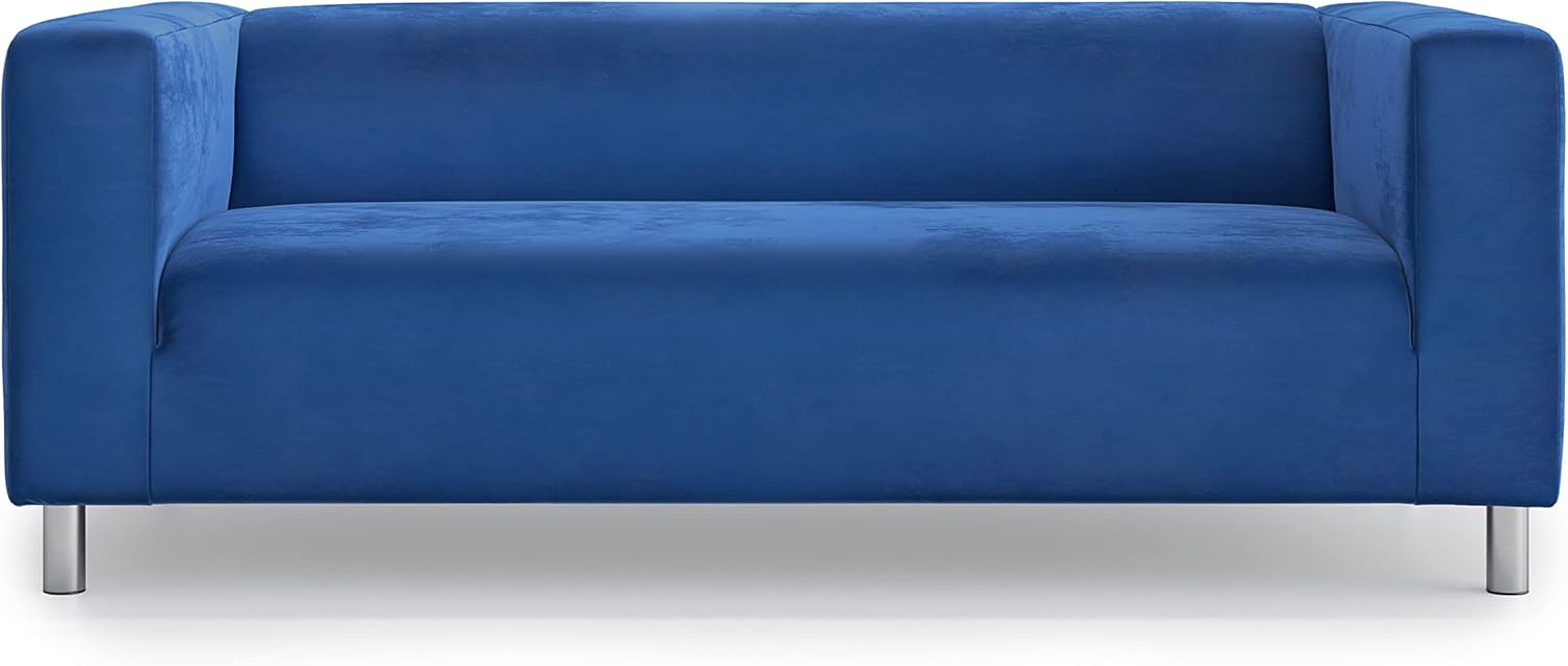 Masters Of Covers Snug Fit Velvet Klippan Loveseat Slipcover Blue