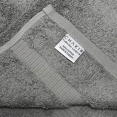 Chakir Turkish Linens Premium Cotton Towels Set Gray 6 Piece