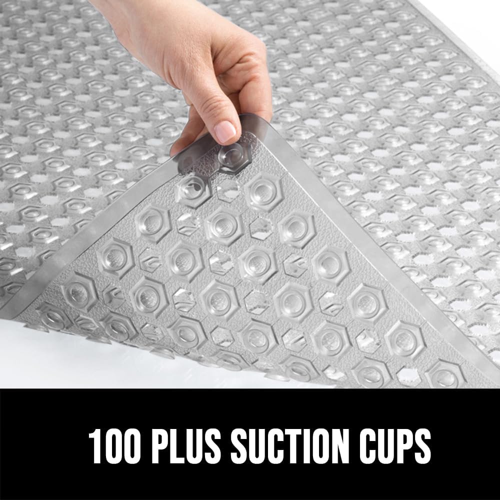 Gorilla Grip Patented Square Shower Mat 21x21 Inch Gray