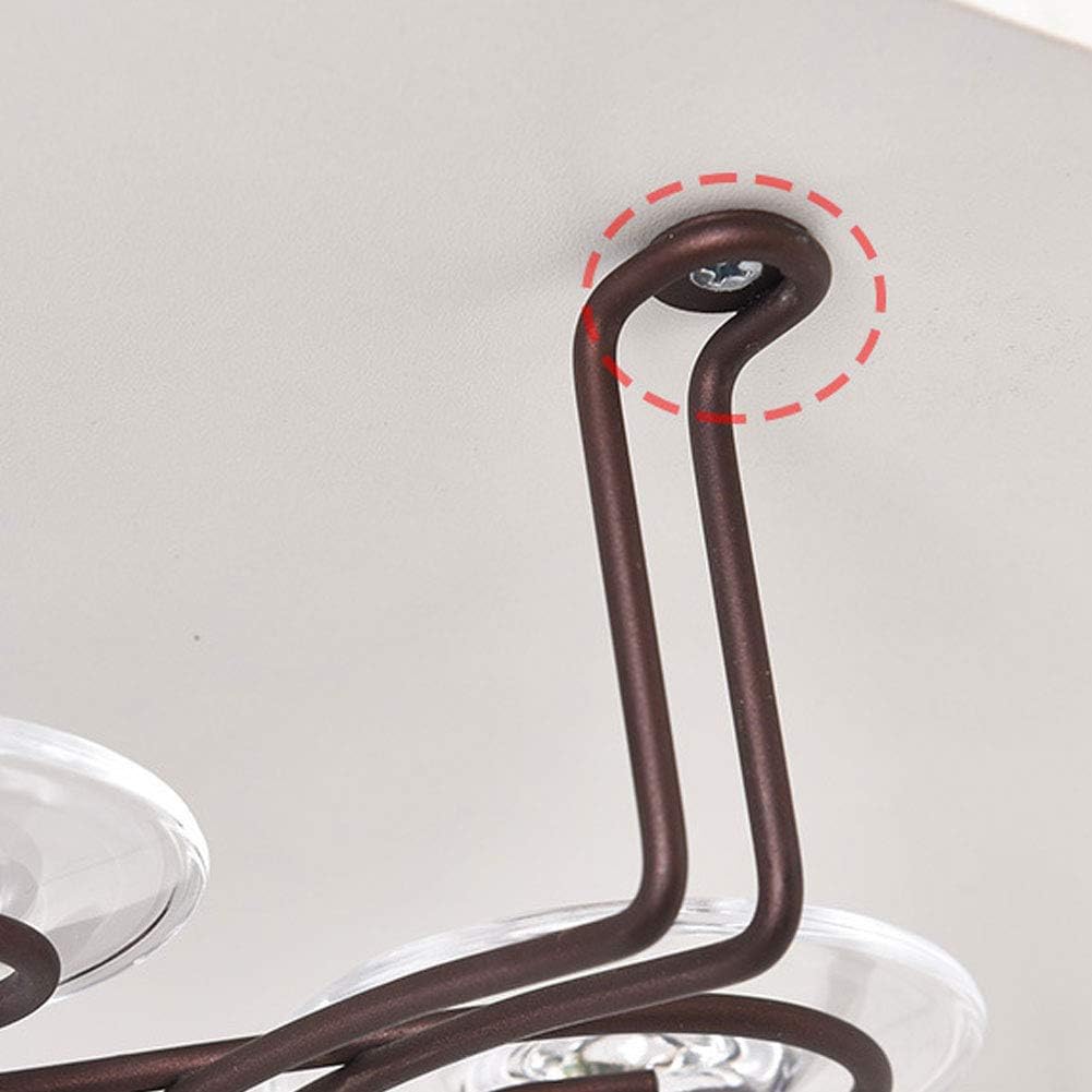 Tomotato Wine Glass Rack with 6 Hooks Black