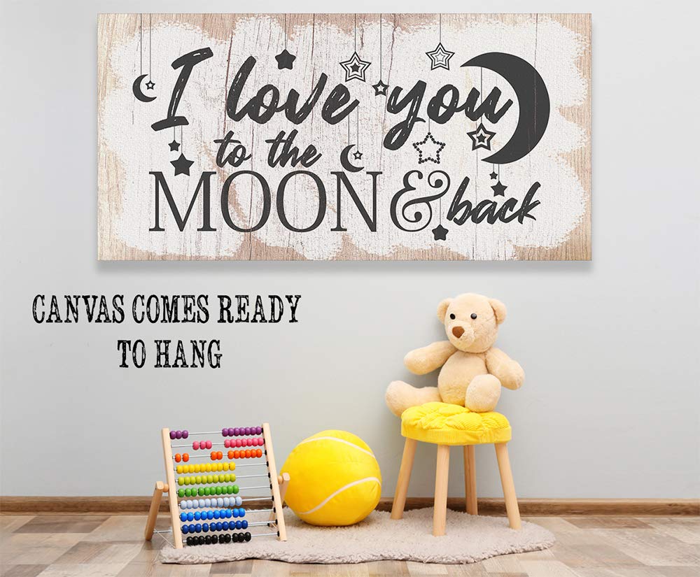 I Love You To The Moon And Back Stretched Canvas Wall Art