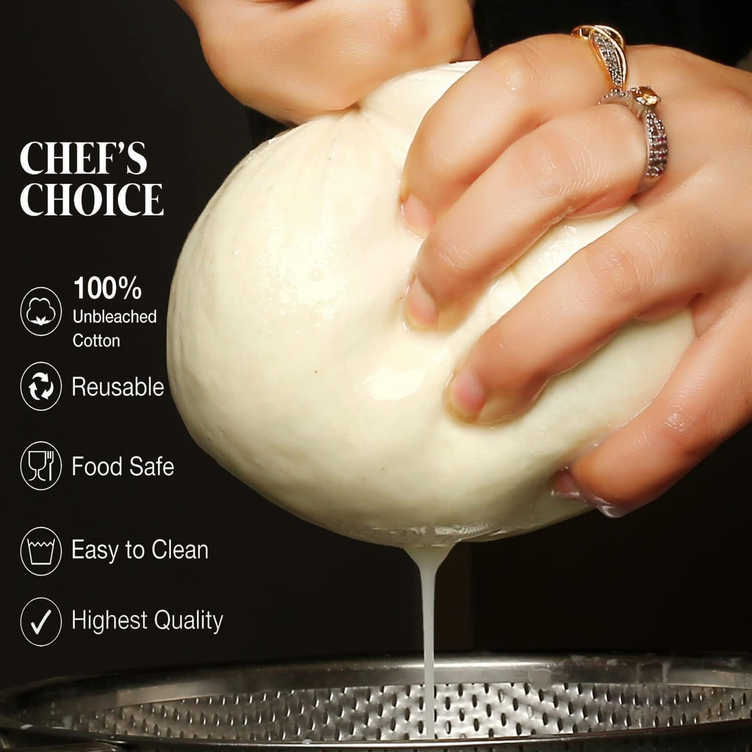 8 PCS Grade 100 Cheese Cloths 20x20 Inch Reusable
