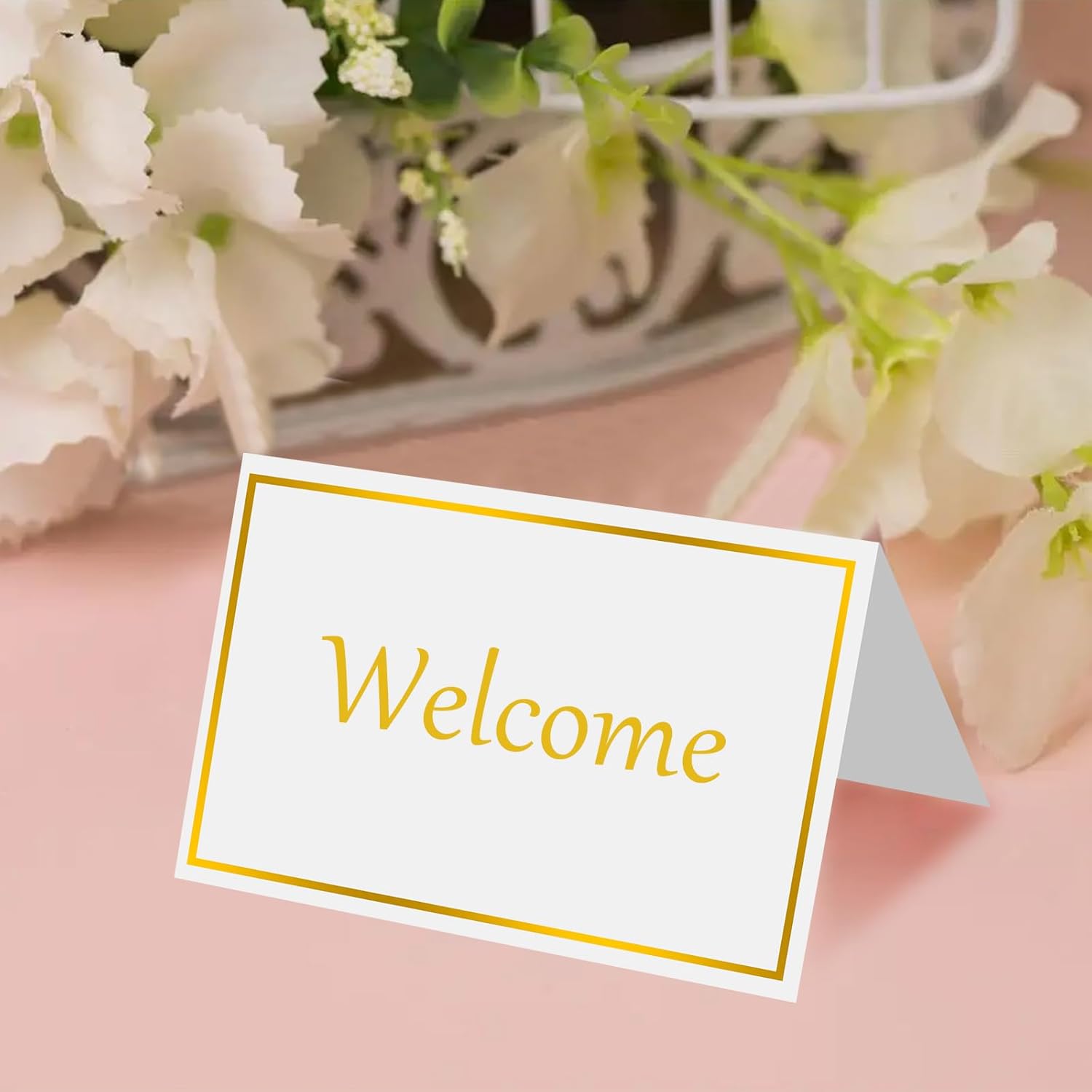 Notoke Place Cards 50Pcs Gold Foil Border Table Setting Cards