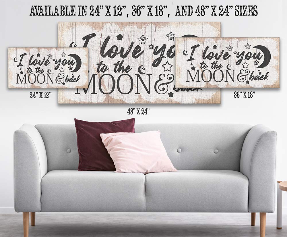 I Love You To The Moon And Back Stretched Canvas Wall Art