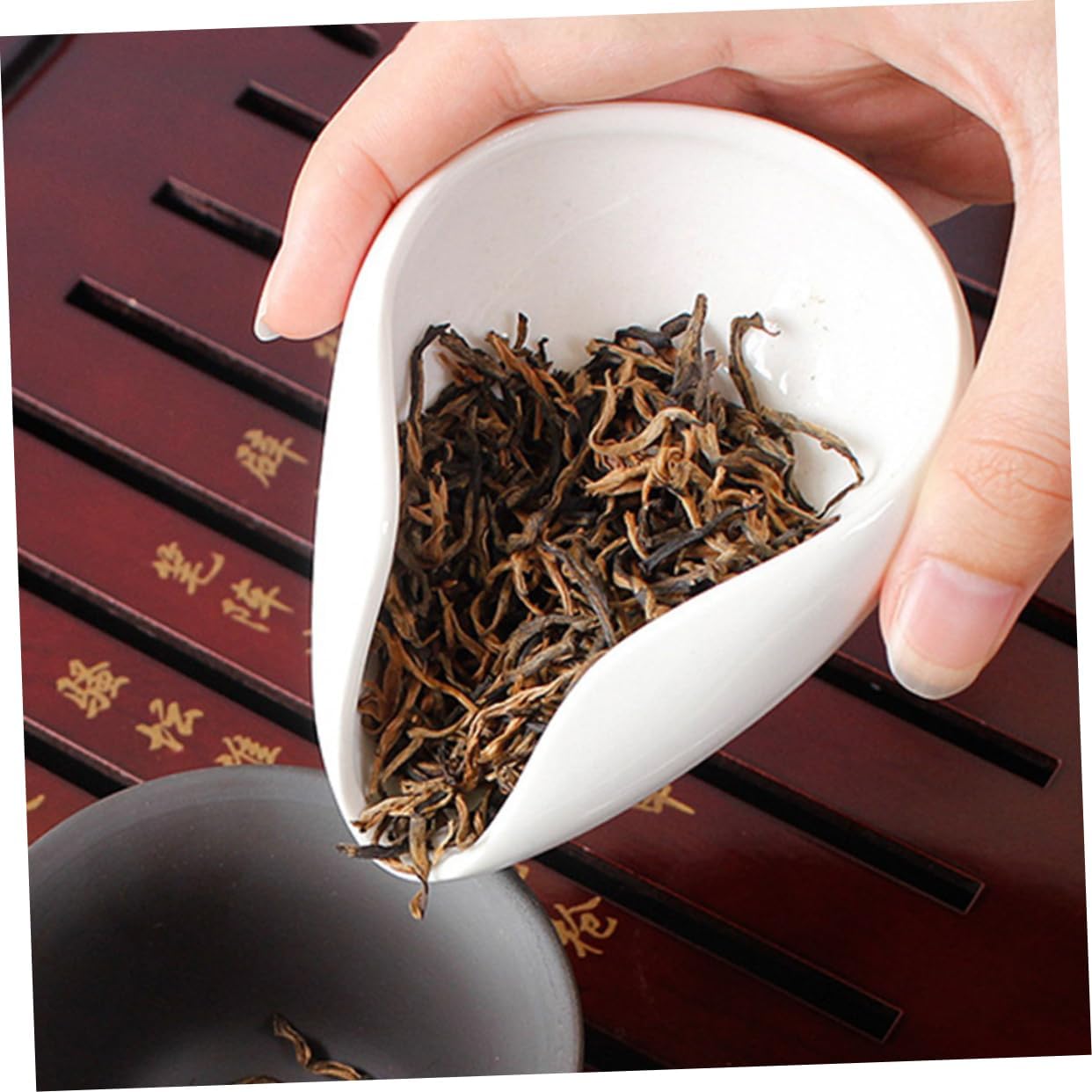 Hohopeti Set Tea Scoop Porcelain Tea Vessel for Loose Leaf