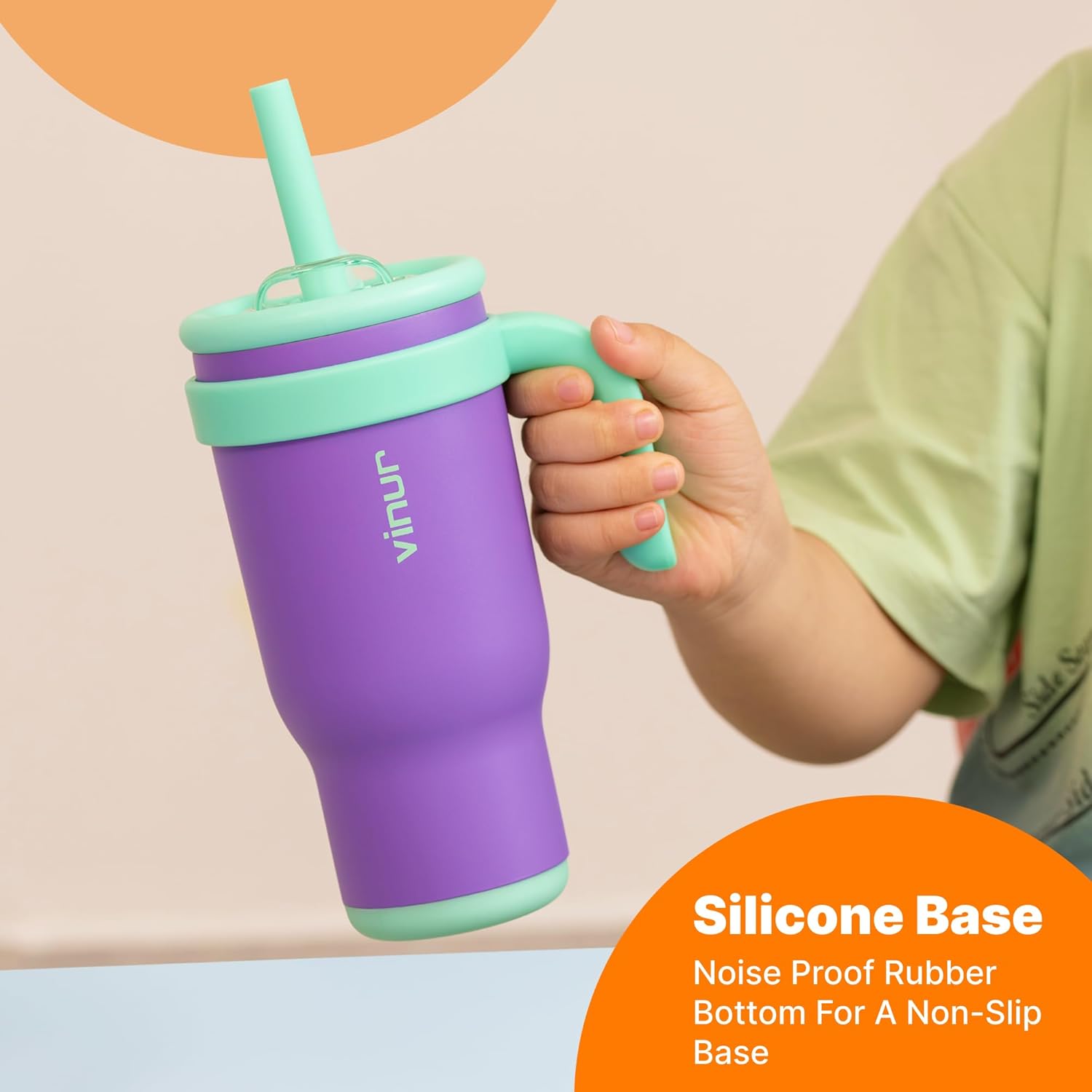 VINUR Kids Insulated Tumbler with Handle 14 oz