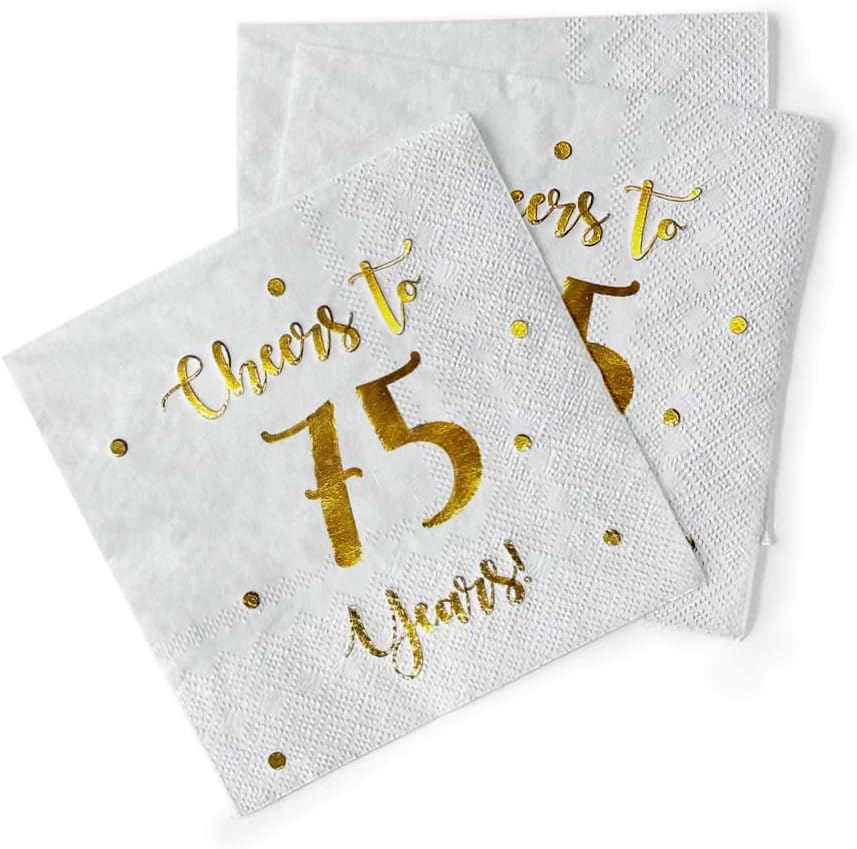 Cheers to 75 Years Cocktail Napkins 50-Pack