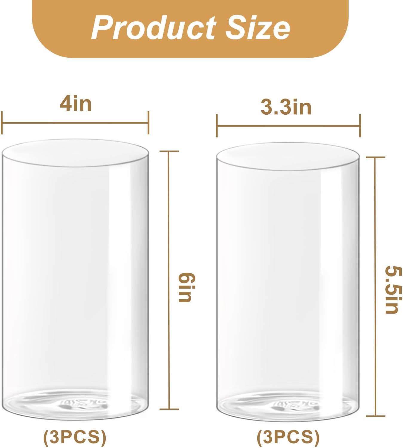 Hurricane Candle Holder Clear Glass 6PCS