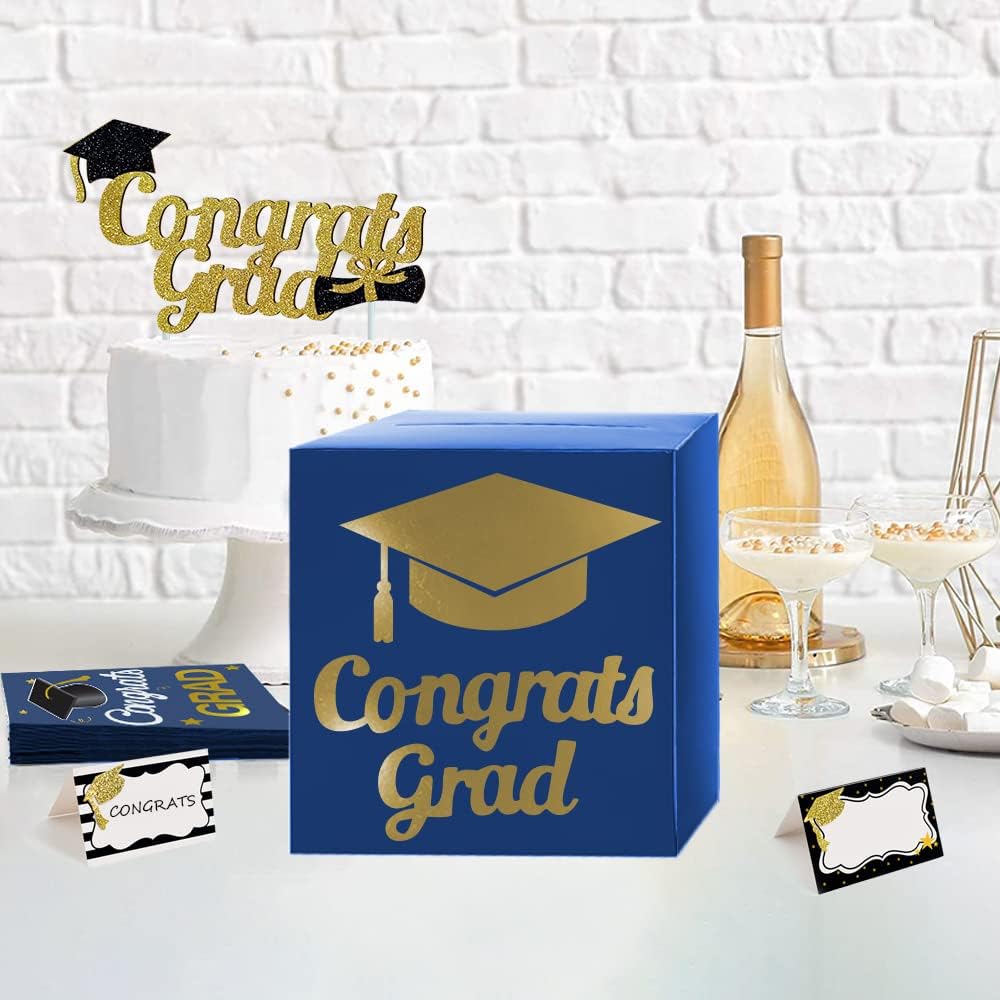 Graduation Card Box Holder Blue