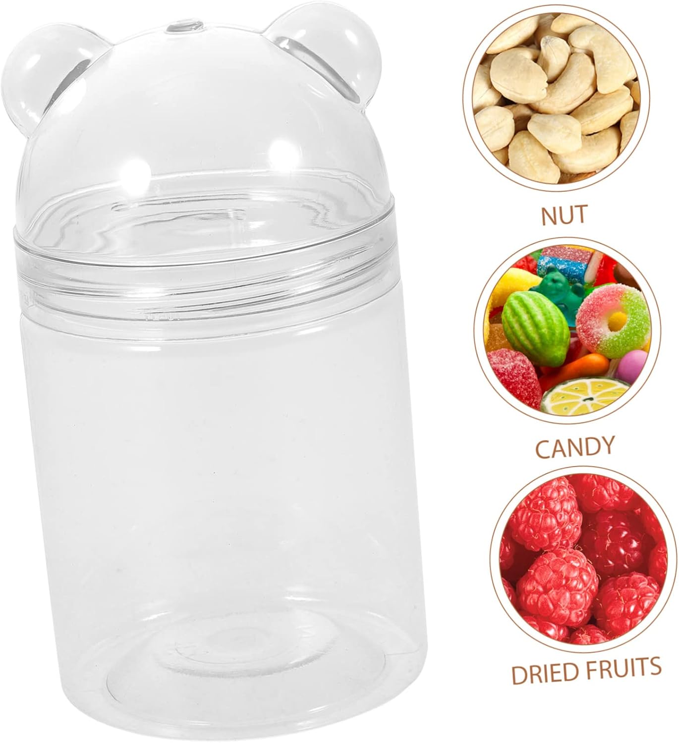 6pcs Bear Shaped Candy Jars for Birthday Parties and Chocolate Storage