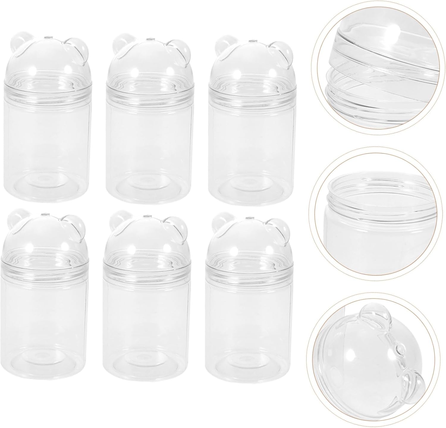 6pcs Bear Shaped Candy Jars for Birthday Parties and Chocolate Storage